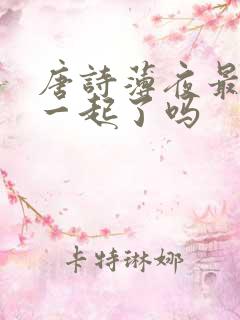 唐诗薄夜最后在一起了吗