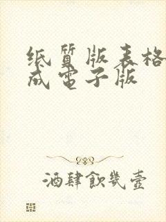 纸质版表格转换成电子版
