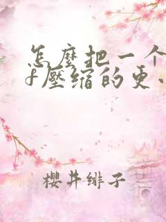 怎么把一个pdf压缩的更小一点