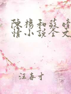 陈杨和苏晴的爱情小说全文免费阅读
