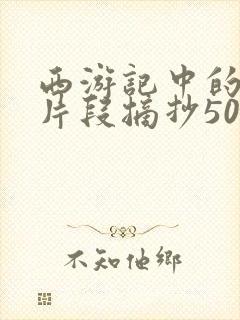 西游记中的精彩片段摘抄50字