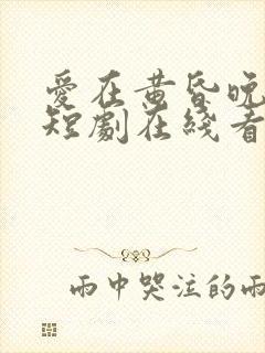 爱在黄昏晚风时短剧在线看