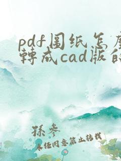 pdf图纸怎么转成cad版的