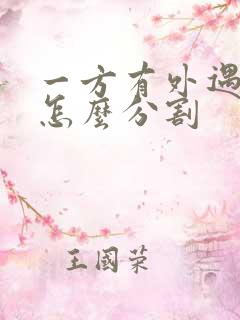 一方有外遇财产怎么分割