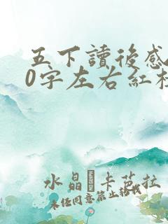 五下读后感500字左右红楼梦