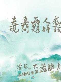 夫妻两人感情出现问题时该怎么办