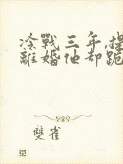 冷战三年,提出离婚他却跪了