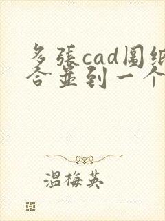 多张cad图纸合并到一个pdf