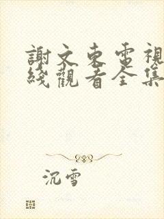 谢文东电视剧在线观看全集免费