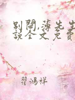别闹,薄先生小说全文免费阅读txt