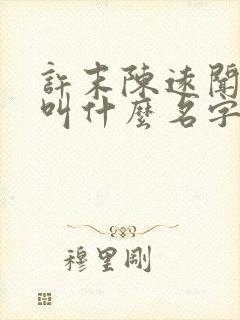许末陈远闻小说叫什么名字