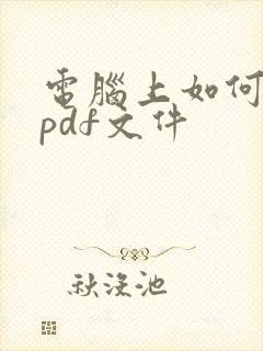 电脑上如何打开pdf文件