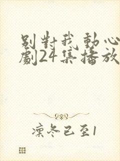 别对我动心电视剧24集播放