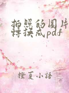 拍照的图片怎么转换成pdf