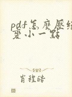 pdf怎么压缩变小一点