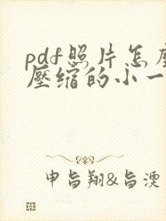 pdf照片怎么压缩的小一点