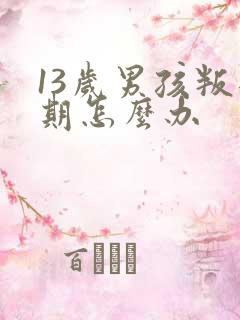 13岁男孩叛逆期怎么办
