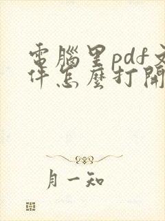 电脑里pdf文件怎么打开