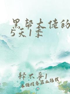 黑帮大佬的365天1季