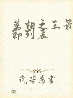 万相之王最新章节列表