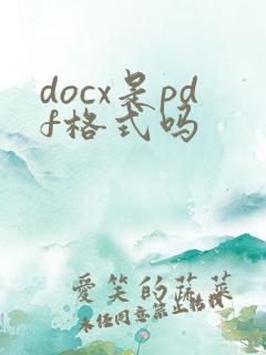 docx是pdf格式吗