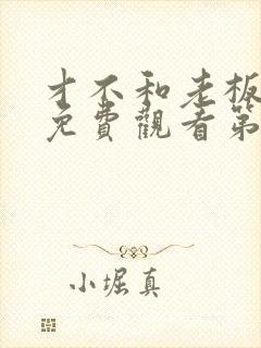 才不和老板恋爱免费观看第33集