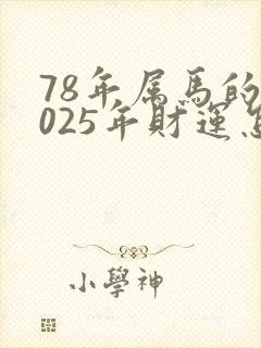78年属马的2025年财运怎么样