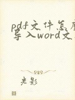 pdf文件怎么导入word文档