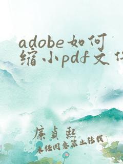 adobe如何缩小pdf文件的大小