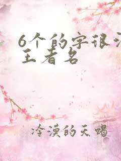 6个的字很污的王者名