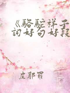 《骆驼祥子》好词好句好段