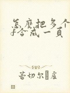 怎么把多个pdf合成一页