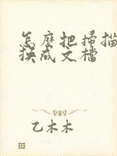 怎么把扫描件转换成文档