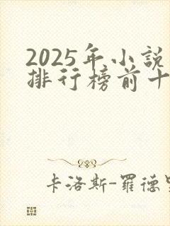 2025年小说排行榜前十名巅峰之作有哪些