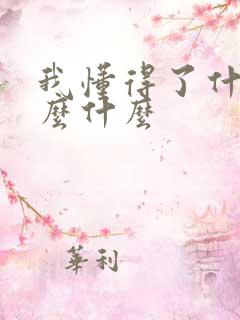 我懂得了什么什么什么