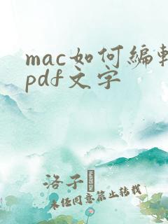 mac如何编辑pdf文字