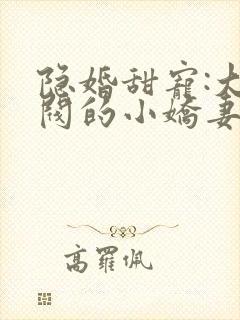 隐婚甜宠:大财阀的小娇妻