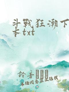 斗战狂潮下载全本txt
