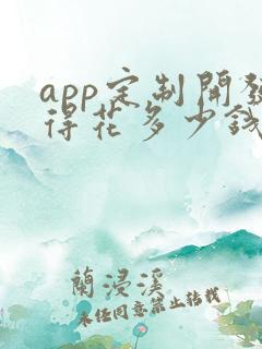 app定制开发得花多少钱