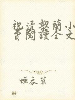 祝清黎兰小说免费阅读全文
