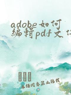 adobe如何编辑pdf文件内容