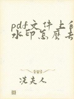 pdf文件上的水印怎么去除