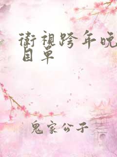 卫视跨年晚会节目单