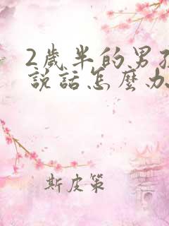 2岁半的男孩不说话怎么办