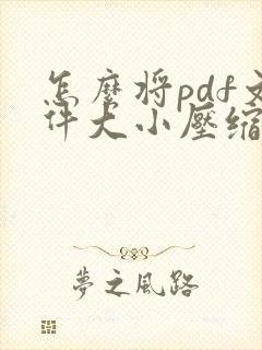 怎么将pdf文件大小压缩