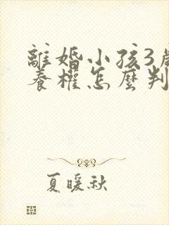 离婚小孩3岁抚养权怎么判