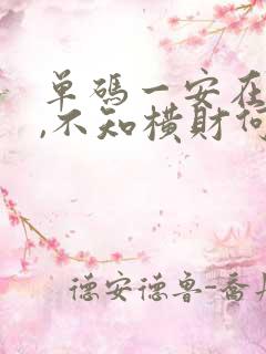 单码一安在一门,不知横财何时发是什么生肖