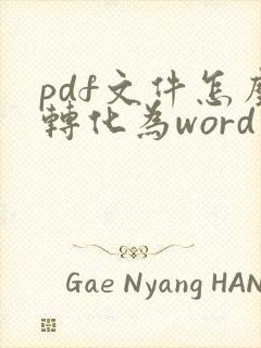 pdf文件怎么转化为word文件