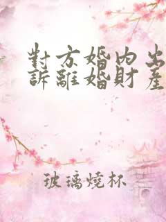 对方婚内出轨起诉离婚财产怎么分