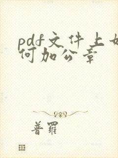 pdf文件上如何加公章